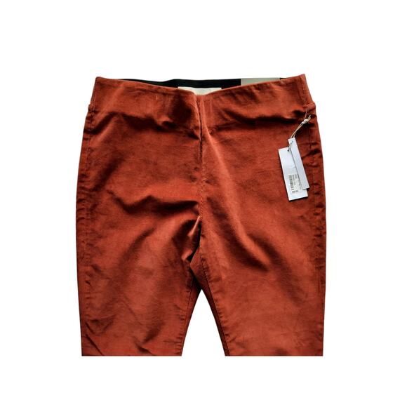New Soft Surroundings Women's Pull-On Skinny Ankle Corduroy Pants Brown Size MP - Picture 2 of 9